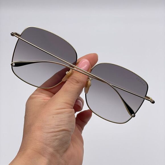 GUCCI Sunglasses GG1030SK 003 Gold/Grey With Chain Women NEW - Picture 10 of 12